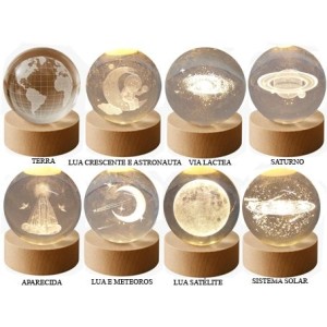 ZRSJ-D03/05/06/07/013/16/14/17 LUMINARIA BOLA CRISTAL TERRA/SISTEMA SOLAR ETC