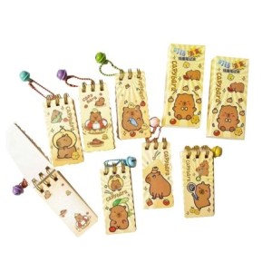 MJ21983B MINI CADERNO CAPIVARA COM GUIZO 72 FOLHAS