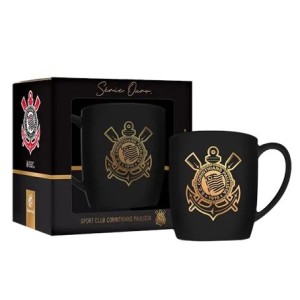 11764 CANECA PORCELANA URBAN 300ML TIMES - CORINTHIANS SERIE OURO