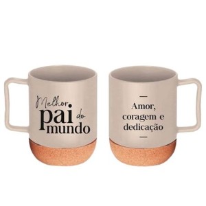 14724 CANECA CORK C/PORTA COPO ROLHA PAI AMOR E CORAGEM