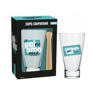 14201 COPO CAIPIRINHA LONG COM SOCADOR PAI EU AMO VOCE 400ML