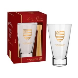 10730 COPO CAIPIRINHA LONG COM SOCADOR SERIE OURO TIMES FLAMENGO 400ML