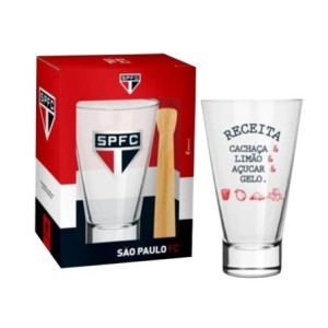 12630 COPO CAIPIRINHA LONG COM SOCADOR TIMES SAO PAULO 400ML