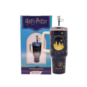 10026555 CANECAO TUMBLER C/PINGENTE 1,15LT HOGWARTS CASAS