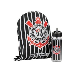 EAS026-1 GARRAFA CORINTHIANS 450ML COM MOCHILA TIPO SACO