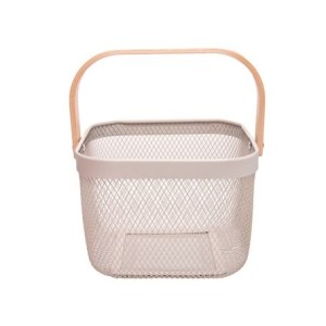 221704 CESTA QUADRADA COM ALCA PERFECT 23,5X17,5X25,5CM BEGE