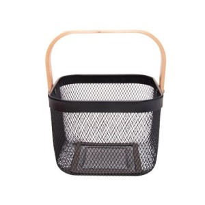 221705 CESTA QUADRADA COM ALCA PERFECT 23,5X17,5X25,5CM PRETA