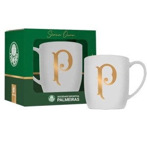 12523 CANECA PORCELANA URBAN 300ML TIMES - PALMEIRAS SERIE OURO