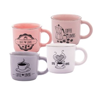 29368 CONJUNTO 4 CANECAS DE CAFE DE CERAMICA 60ML
