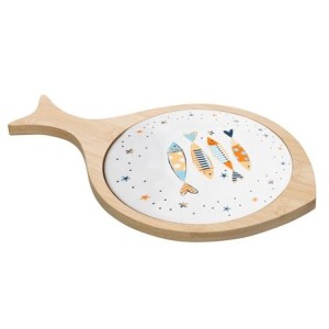 21009 CONJ 2 TABUA COM BANDEJA DE BAMBU IKI 27X17X1CM