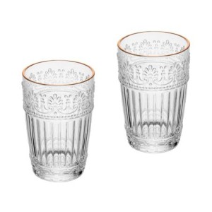 21123 CONJUNTO 6 COPOS MAUVE COM FIO DE OURO 350ML WOLFF