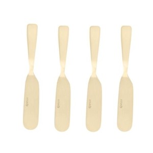 29333 CONJ 4 ESPATULAS DE ACO INOX DOURADO