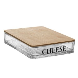 21317 PORTA FRIOS COM TAMPA DE BAMBU BASIC 20X15X8CM