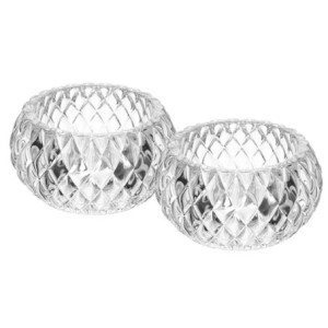 61926 CONJ 2 PORTA VELAS SPIKES 7,5X7,5X4,5CM