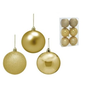 620-144 JOGO 6 BOLAS NATALINAS 10CM