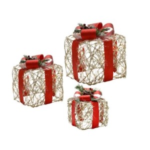 736-008 JOGO 3 CAIXAS NATAL COM LED