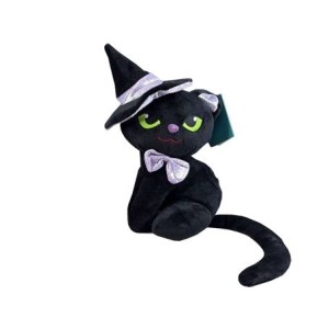 2353227898 GATO PRETO COM CHAPEU E GRAVATA LILAS