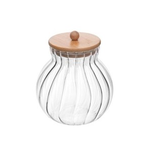 20559 POTE DE VIDRO COM TAMPA DE BAMBU CLASSIC 700ML