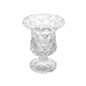 4371 VASO COM PE DE VIDRO DIAMOND 14,5X11,5CM