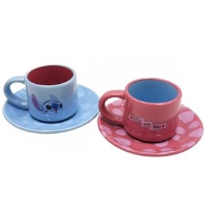 10026389 KIT XICARA C/PIRES STITCH E ANGEL NAMORADOS 50ML