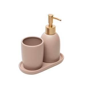 222100 CONJUNTO 3 PECAS PARA BANHEIRO LONDRES 220ML BEGE