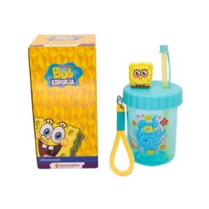 10026561 COPO CANUDO FLIP 500ML BOB ESPONJA