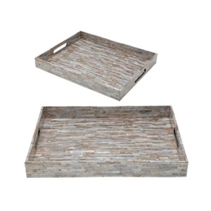 25407 BANDEJA C/MADREPEROLA CEDAR 32X25X4CM