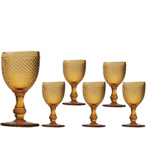 25887 JOGO TACAS VINHO AMBAR BICO DE JACA 235ML