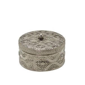 343-028 PORTA JOIA DE METAL PRATEADO