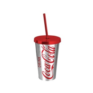 43451 COPO CANUDO COCA-COLA CHROME LOGO 500ML