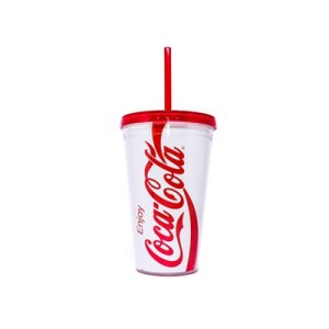 43452 COPO CANUDO COCA-COLA LOGO BRANCO 500ML