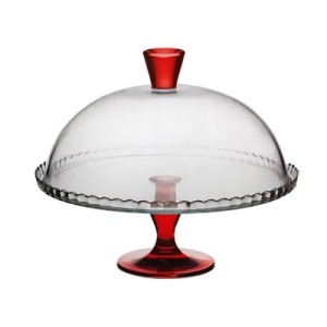 46459 PRATO P/BOLO PATISSERIE 32X26CM VERMELH